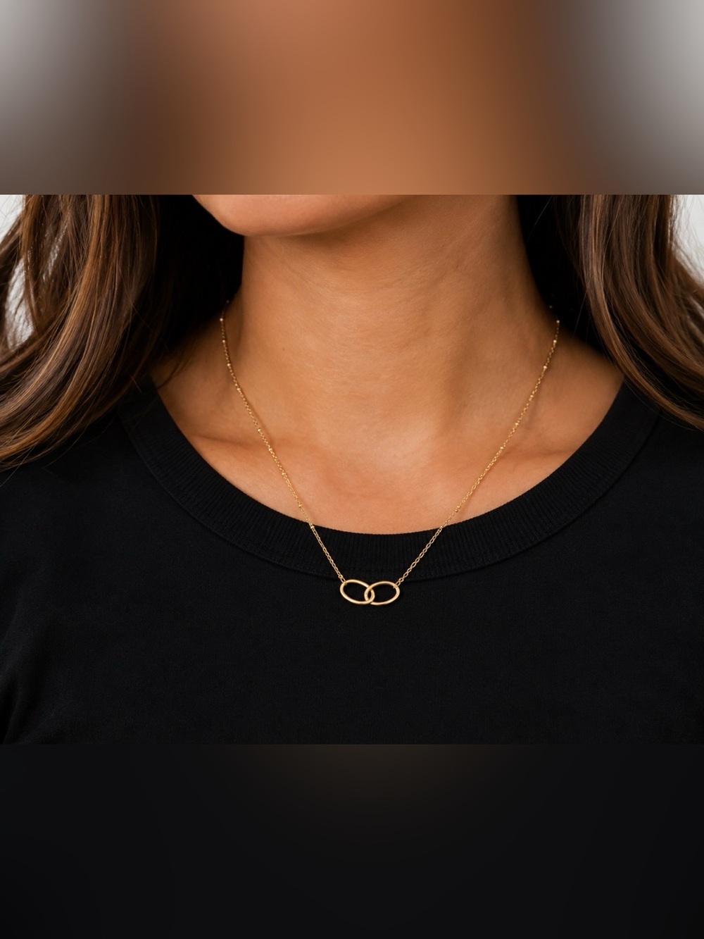 Kendra Scott Sawyer Gold  Interlocking Gold Interlocking Oval Pendant Necklace